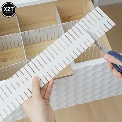 4Pcs Drawer Divider Adjustable Plastic Free Combination Partition Storage Shelves Underwear Socks Organizer for Makeup Clapboard