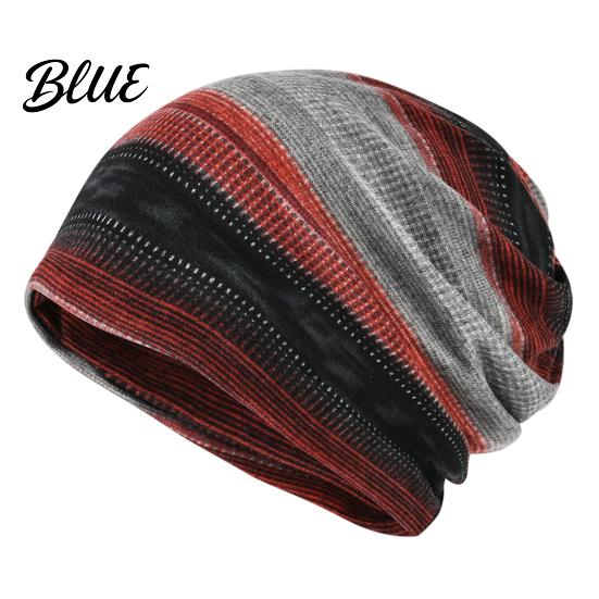 Versatile Lazy Style Hair Tie Women's Geometry Print Slouchy Hat Casual Soft Stretch Skull Colorful Geometric Pattern Hat Cap Warm Cancer