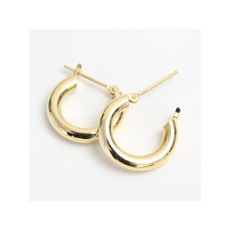 [Jewelry Excellente] Hoop Earrings 3.0mm×15mm Ring Hoop Earrings (K18 Yellow Gold)