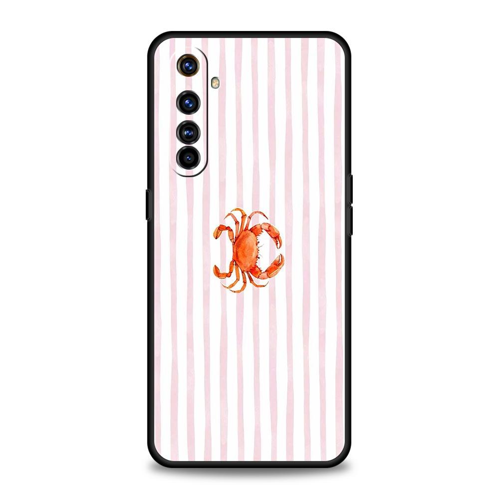

Мягкий ТПУ чехол для Realme C67 C63 C55 C53 C25 C21 10 11 12 13 GT 2 3 5 Pro Plus 5G Чехол для телефона Морская жизнь, Крабы, Лобстеры Capas Realme GT2 Pro