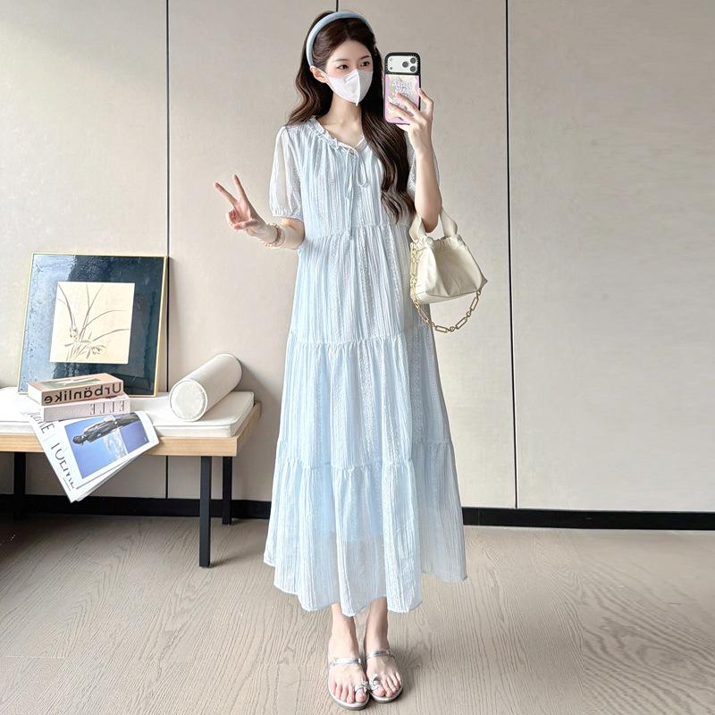 2026 Summer Maternity Plus Size Loose Mid-Length Slimming Dress 2XL