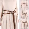 Medieval Renaissance Moon Pattern Belt Viking Style Adjustable Cotton Rope Strap for Costume Daily Wear