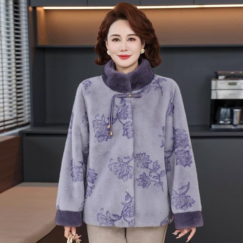 

Зимнее высококачественное норковое пальто пальто благородный мех интегрированный китайский утолщенный новый женский 5XL [Recommended 150-80 kg] фиолетовый