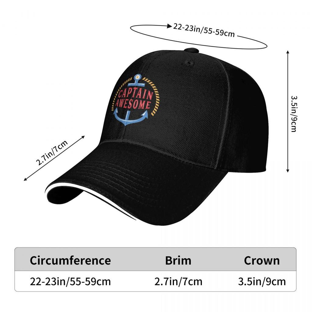 Captain Awesome Nautical Anchor Boat Summer Baseball Caps Women Men Personalized Female Beach Coquette Hat Hip Hop Trucker Cap