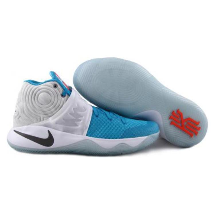 Nike Kyrie 2 Slip Resistant Slip Resistant Mid top Basketball Shoes Men's White Blue 823109-144