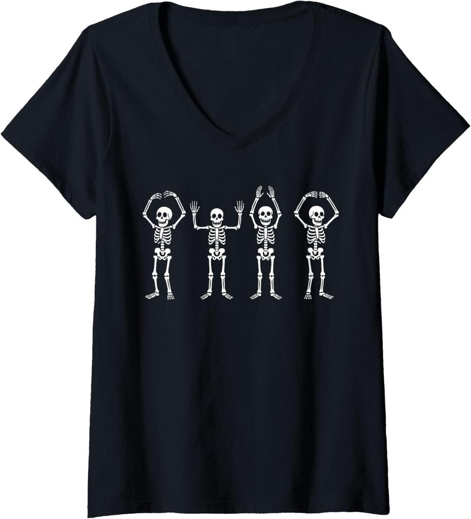 Funny State Skeleton Ohio Vintage Halloween Ladies' V-Neck Tshirt Unisex T-Shirt