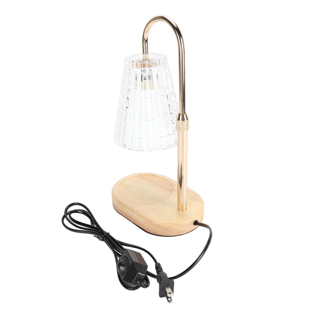 Candle Warmer Lamp Dimmable Height Adjustable Electric Scented Wax Melter with 2 50W Bulbs and Wooden Base for Home