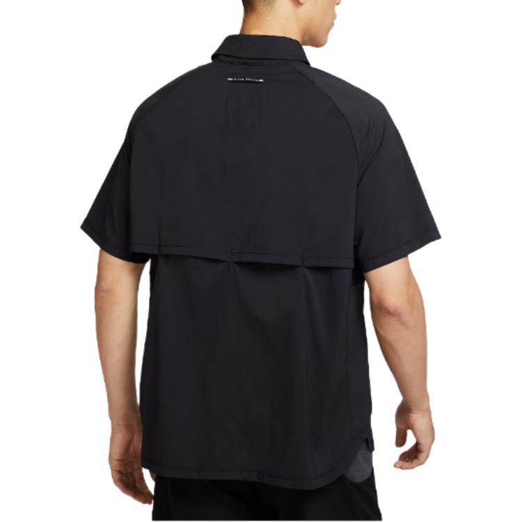 Nike Logo Button Short Sleeve Shirt Men Shirts Black HV2165010