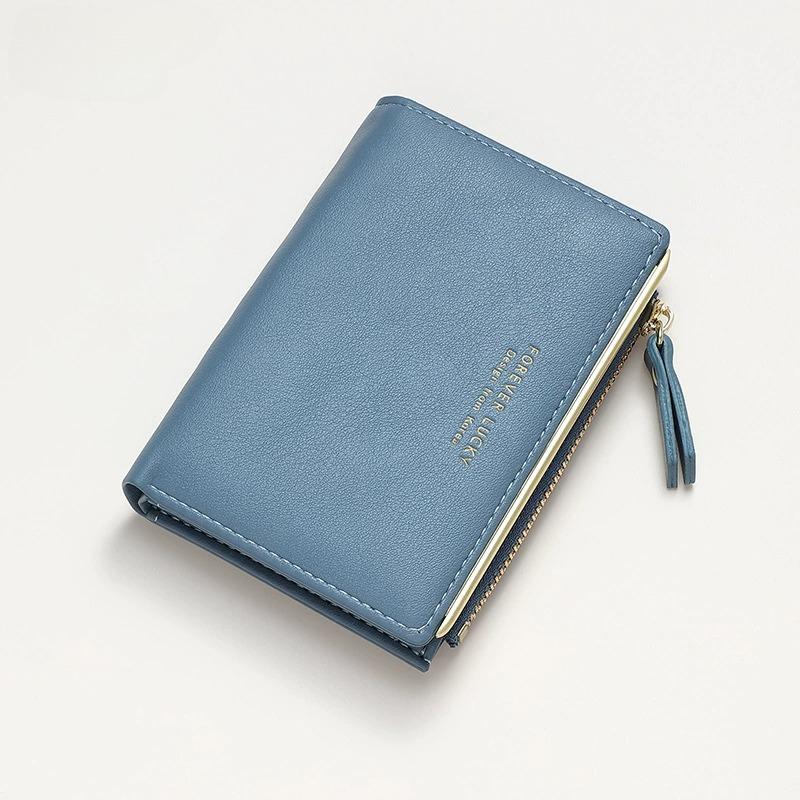 Women Short Wallet Ultra-Thin PU Leather Clutch Zipper Coin Purse Mini Money Bag Girls Small Cute Pink Card Holder