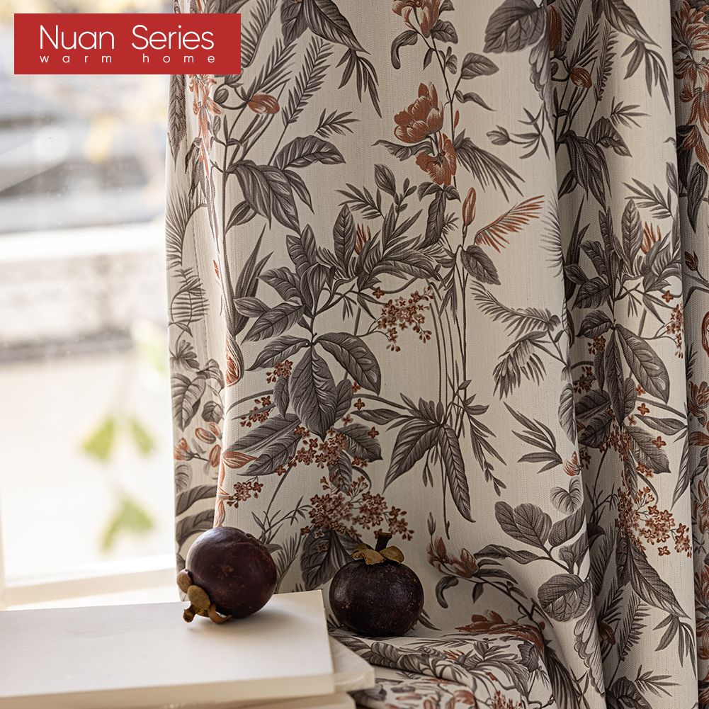 1PC Nuan Series American Medieval Style Blackout Curtains with High-density Printed Curtains for Bedroom Living Room Window for Home Decor