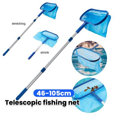 Swimming Pool Skimmer Net with Telescopic Pole Removal Leaf Rake Mesh Pool Ponds Cleaning Debris Tools