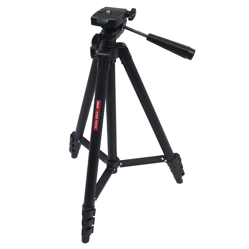 

INCA Lightweight Aluminum Tripod with Carrying Bag Included 4-Section 3-Way Head, i3130B, чёрный