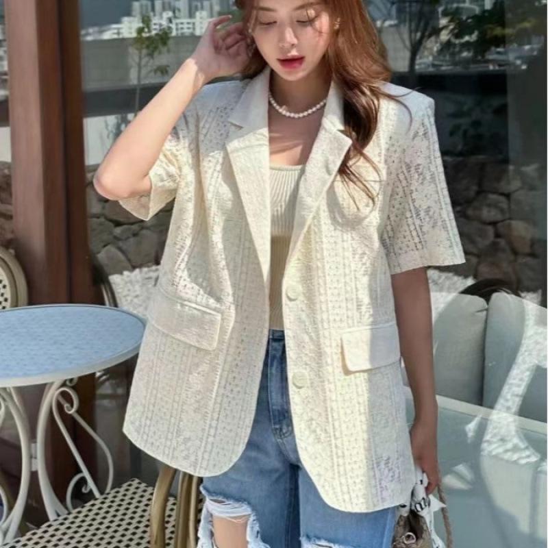 

New Korean Style Floral Mesh Short-Sleeve Casual Suit One Size чёрный
