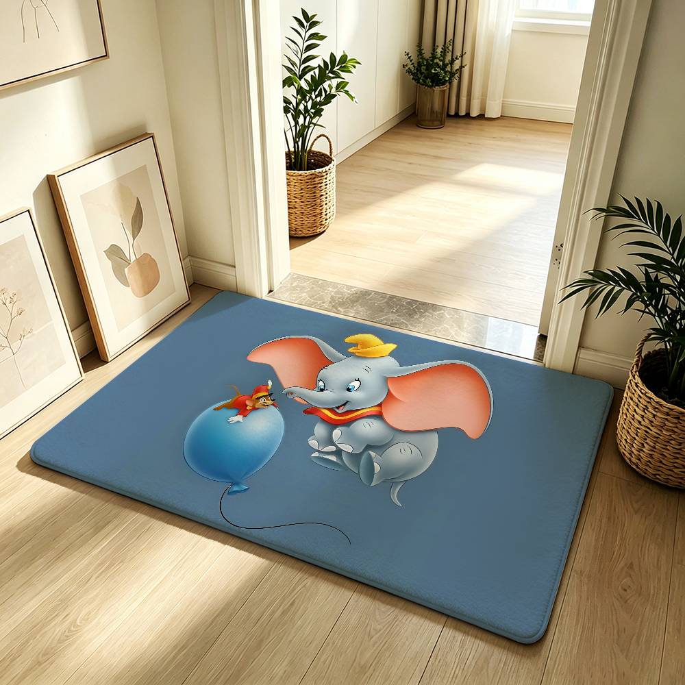 Cute Cartoon D-dumbo Classic Carpet Bathroom Anti-slip Mat Door Mat Home Decoration Mat Entrance Door Mat Scratch-resistant