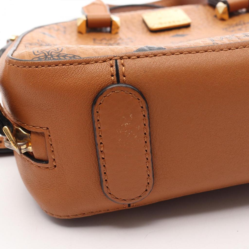 Used MCM Visetos 2WAY Handbag Leather Brown Black Used Women