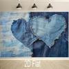 2D Jeans-Patchwork-Herz-Hintergrund für rustikale Motto-Partydekoration