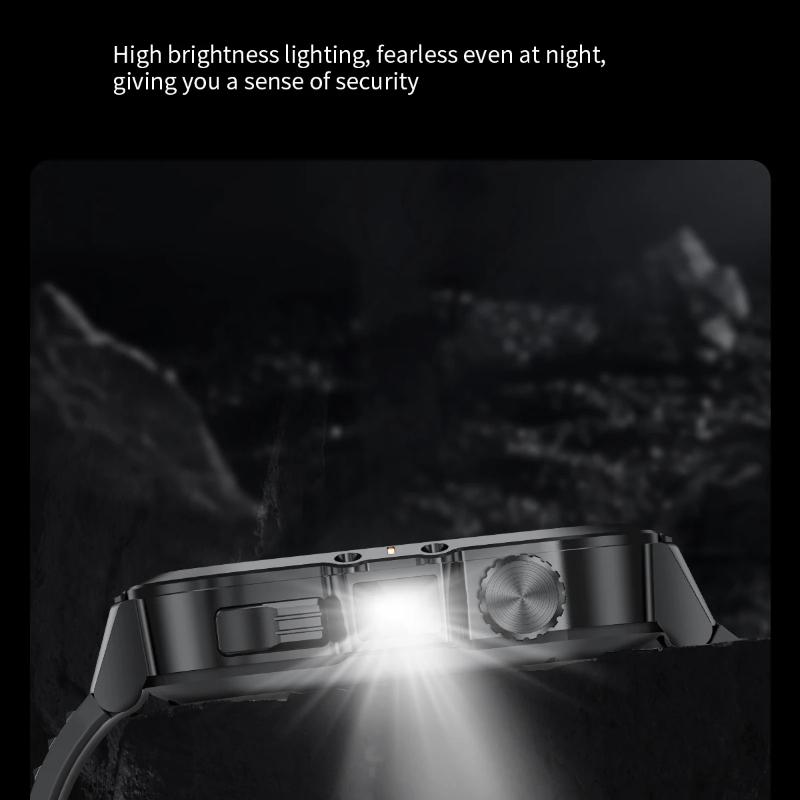 2025 Nieuwe 2.01-inch HD Scherm Heren Smartwatch met Zaklamp Buitensporten Heren Horloge IP68 Waterdicht Gezondheidsmonitor Oproep Smartwatch