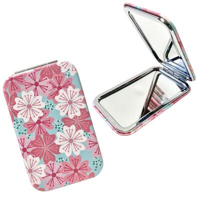 Sakura Roman Compact Mirror Hand Portable Folding 1x 2x Magnification Cute Pattern (Sakura Design I)
