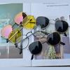 New Ladies Sunglasses Retro Round Frame Sunglasses Colorful Reflective Men Driving Fishing Sunglasses.