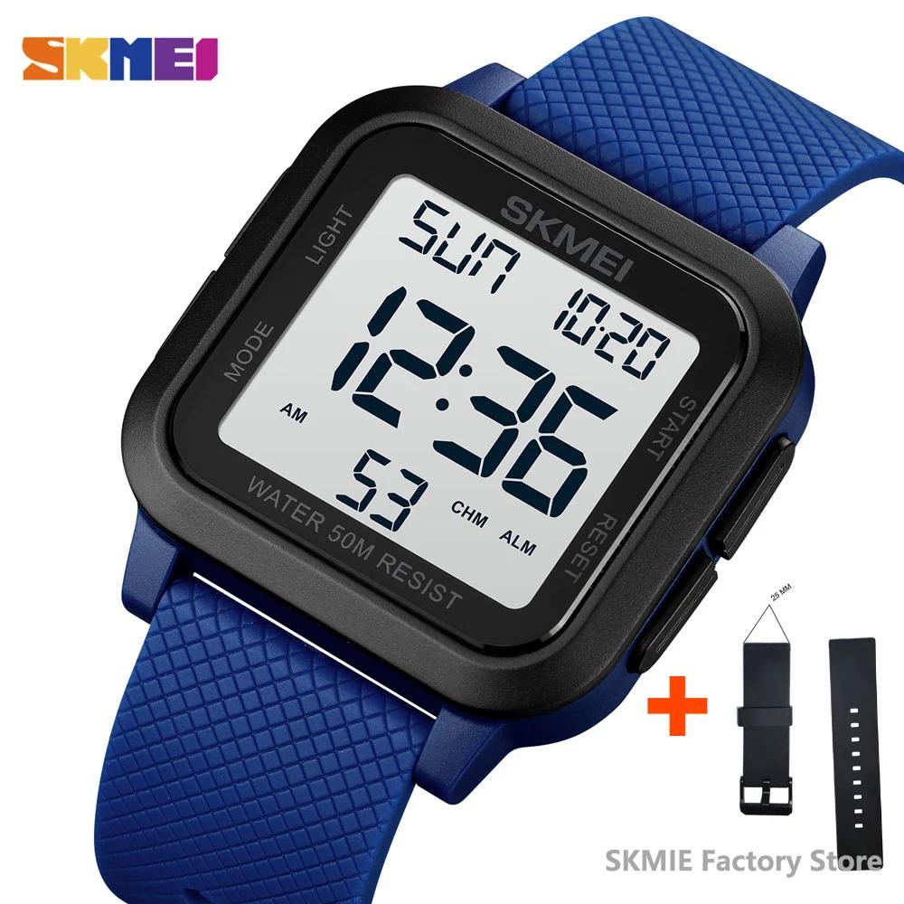 SKMEI 1894 Sport Elektronische Uhr für Herren Stoßfest Wasserdicht Countdown Herren Armbanduhr Militärischer Wecker 1960 Reloj Hombre
