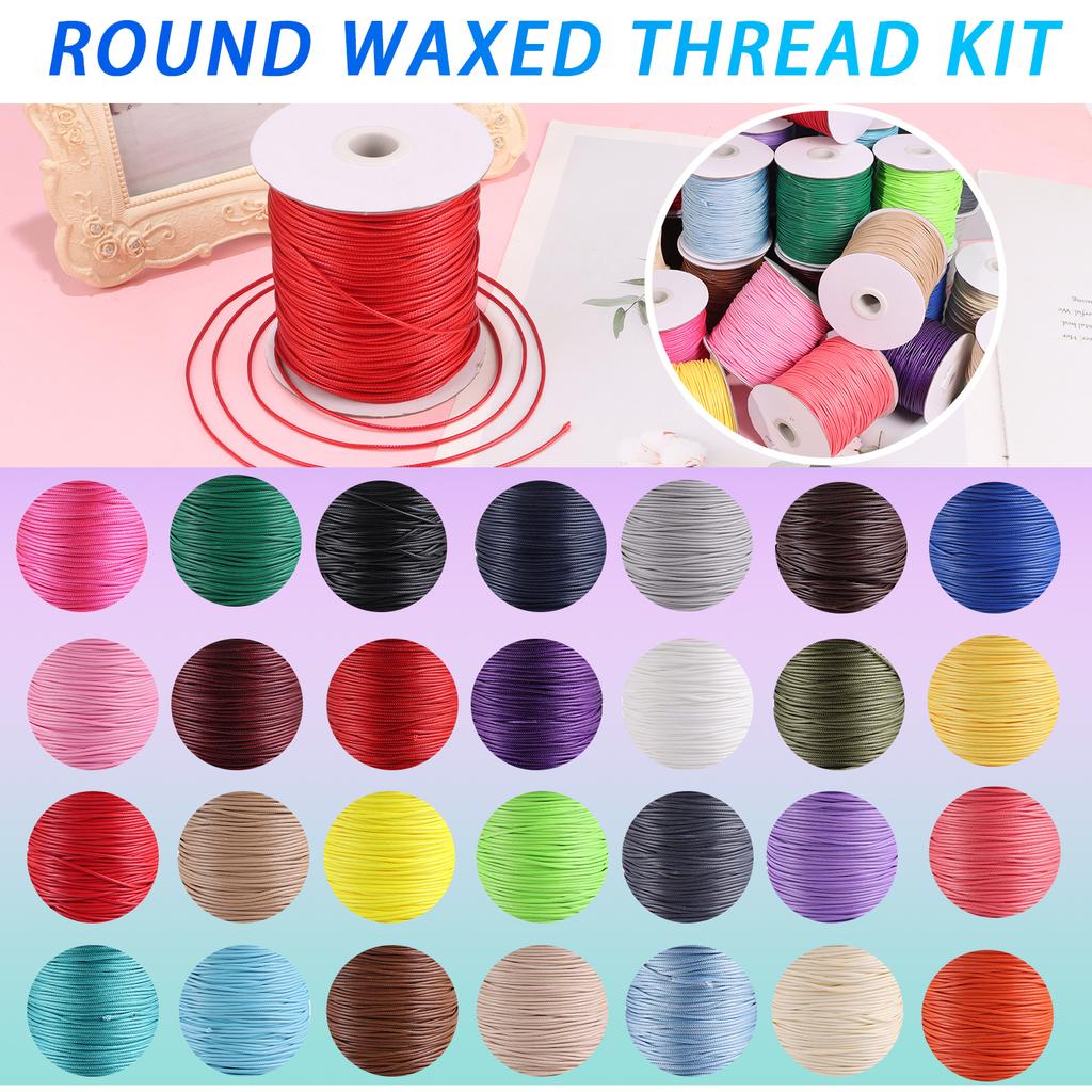 0,5mm-3mm Wachsfaden mehrfarbige Halskettenseil Wachsseil handgefertigt DIY Armband Materialseil