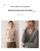 2025 Herbst/Winter Damen V-Ausschnitt Kaschmir Spitzen Strickjacke