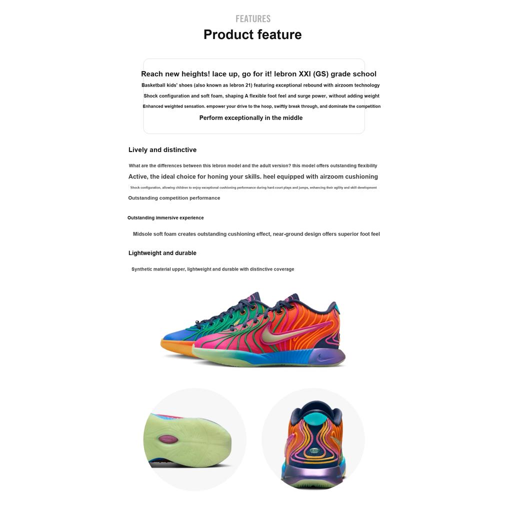 Nike LeBron 21 GS Optimism Dětské tenisky Vícebarevné Foto-modré Vapor-zelené HF6819-400