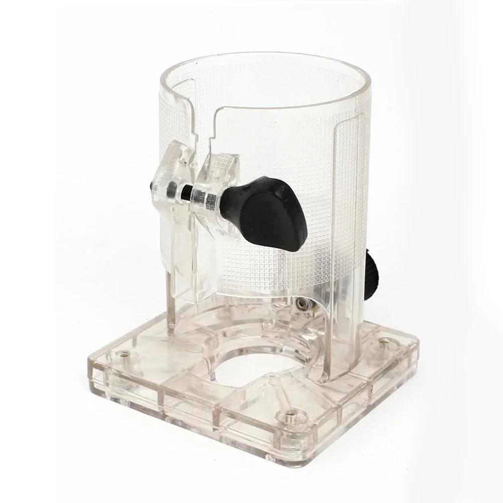 1 pièce Couvercle de défonceuse Couvercle de défonceuse Base transparente en plastique Assemblage de protection avec poignée rotative Pour machine à défoncer 3701 3703