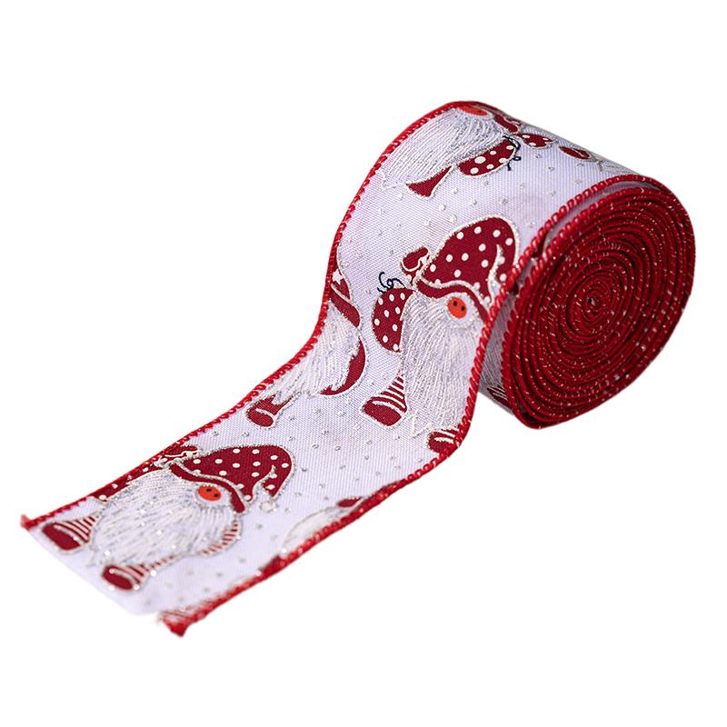 Christmas Ribbon Wired 2.5 Inch,Christmas Wired Ribbon,Santa/Snowman/Snowflake Ribbon For Wreaths Bows Holiday Xmas Decor