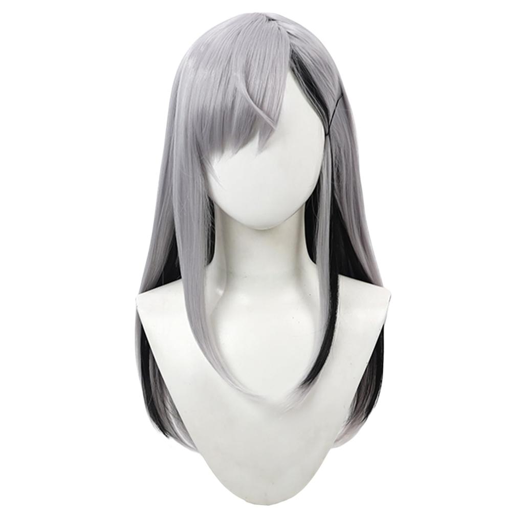 Laubao Shopping Higuchi Kaede Cosplay Long Straight Costume Accessory for and More Wig, Gray/Black Hair, Mesh, Hair, Heat-Resistant, Disguise,