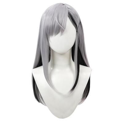 Higuchi Kaede Cosplay Gray with Black Long Straight Heat Costume Accessory for Fancy Dress [Laubao Shopping] Wig, Mesh, Hair, Resistant, Disguise,