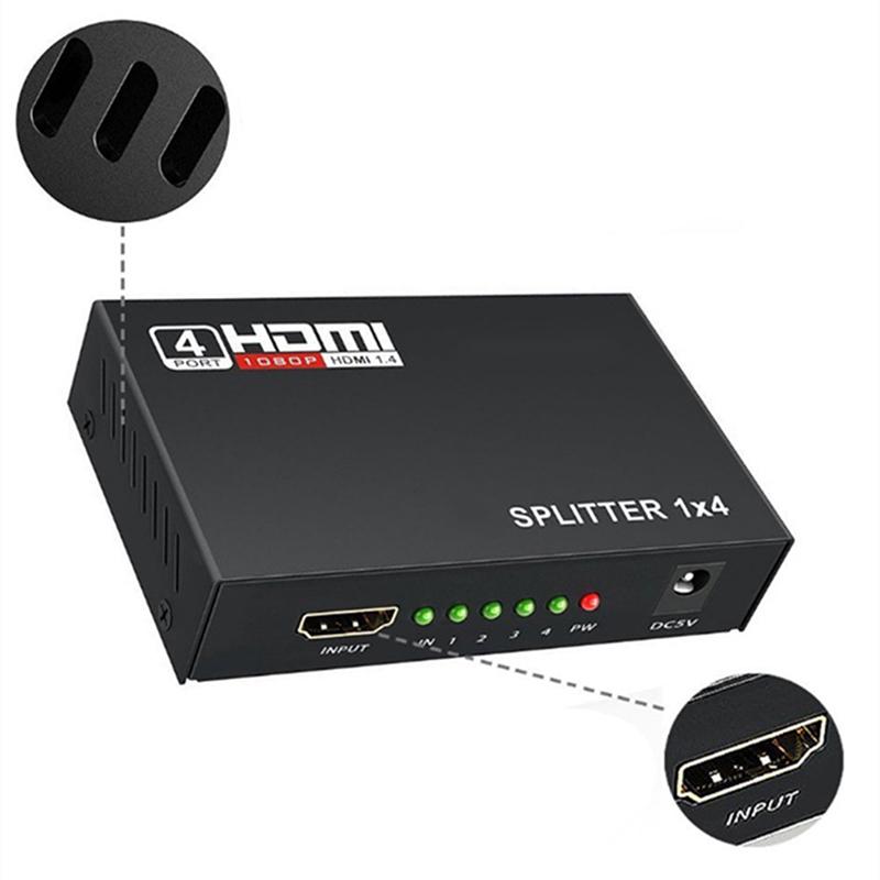 1 X 4 Hdmi Splitter Converter 1 In 4 Out Hdmi 1.4 Splitter Amplifier Display