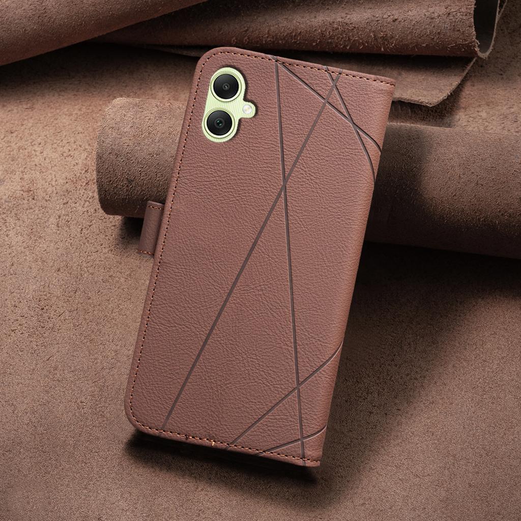 For Samsung Galaxy A06 5G/Galaxy A06 4G Case BINFEN COLOR BF35 Geometry Imprinted Leather Phone Cover RFID Blocking Wallet Stand