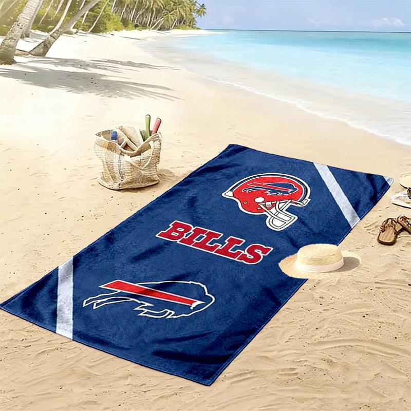 Buffalo Bills Print Beach Towel, Large Soft Quick Dry Towel for Beach Camping Swimming