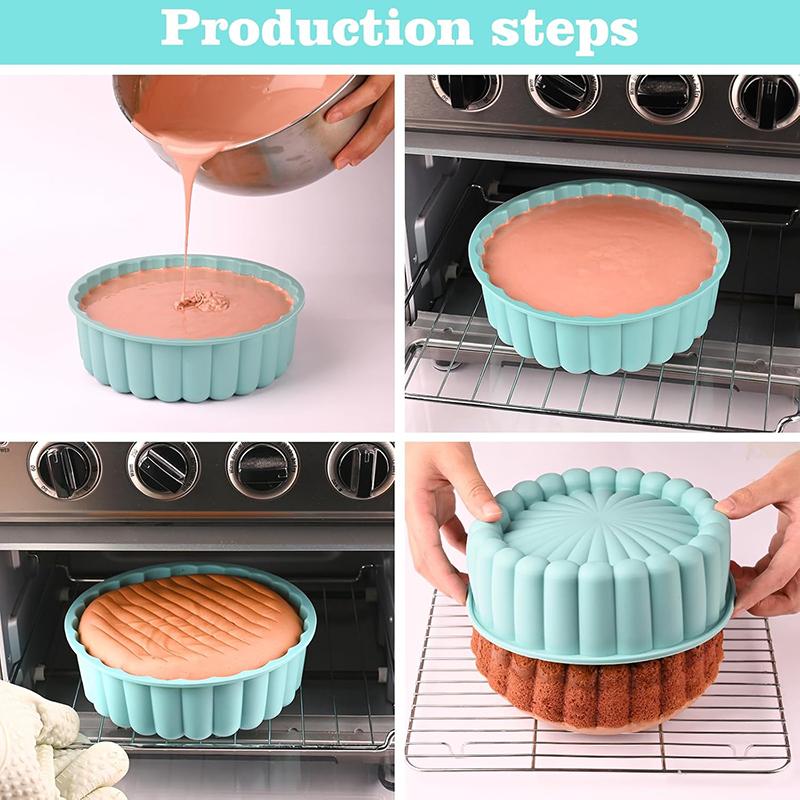 Silikonform för tårta Återanvändbar Non-stick Tårtform 8 tum Rund Bakplåt Tårta Mousse Bakverk Bakning Dessertform Brownie Tarte Paj