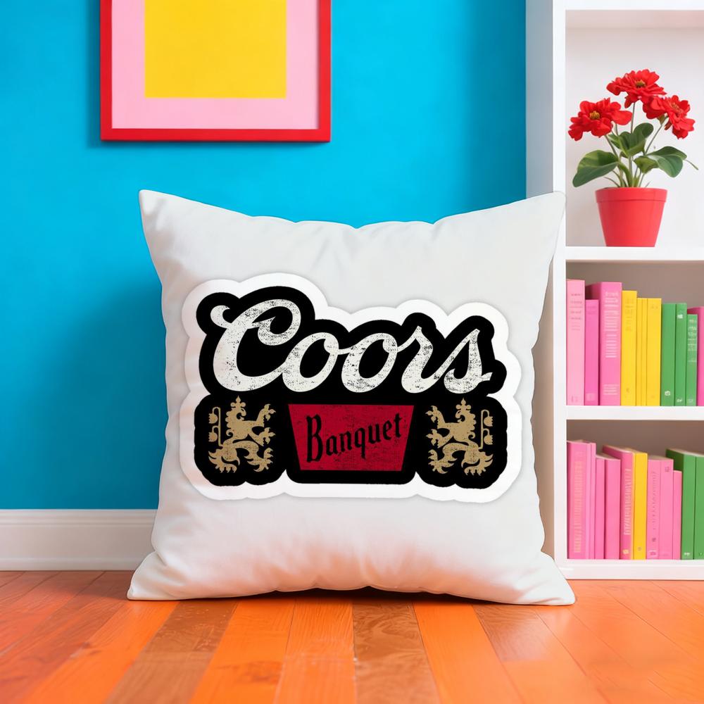 Klassische C-Coors Kissenhülle Plüschstoff Weich Doppelseitig Bedruckt Sofa Warm Winter Zuhause Geschenk Kissenbezug