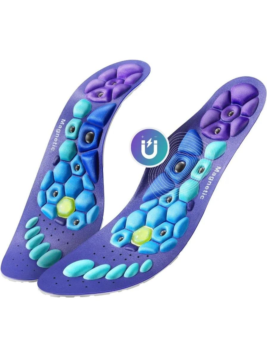 

Ортопедические акупрессурные стельки Рефлексологические массажные стельки для облегчения боли Удобная поддержка стопы для мужчин женщин Пена с памятью L 12-15 синий