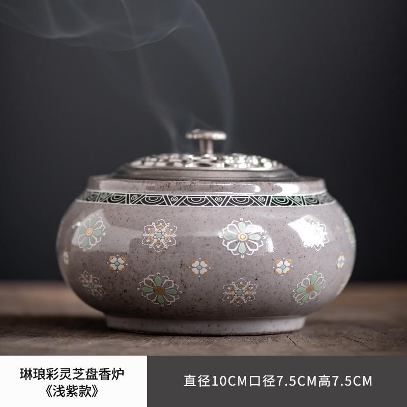 Emaille Ganoderma Lucidum Räuchergefäß Handbemaltes Zuhause Innen Agarholz Sandelholz Räucherstäbchenhalter Tischdekoration Ornamente