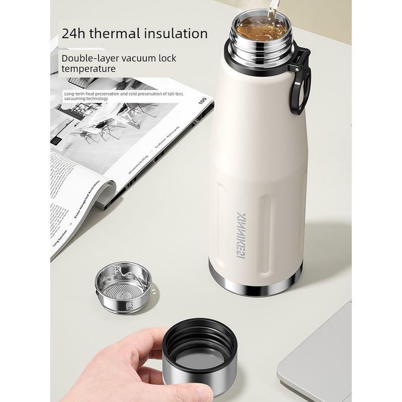 Large Capacity Thermos Cup for Men, 2026 New Model, Tea Brewing Cup, High Aesthetic Value, Student Outdoor Water Bottle, Large Portable Water Cup