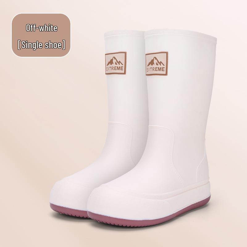 Women's High-Top Non-Slip Velveteen-Lined Waterproof Rubber Rain Boots