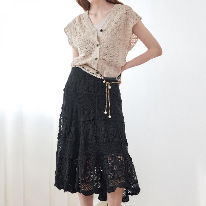 MAXZA Crochet Knitting V Neck Vest zb08Vt601