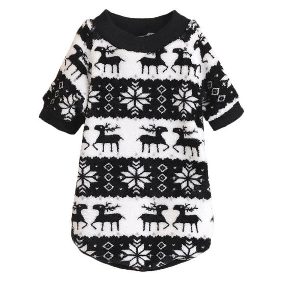 

Пуловер для щенков с уникальным узором, нежная текстура, полиэстер, свитер для собаки с рождественским тематическим принтом для XL черный белый