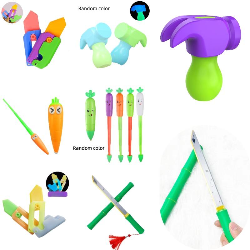 Gravity Carrot Knife With 3d Design Glowing Butterfly Knife Flashy Printed Carrot Knife And Night Light Carrot Knife