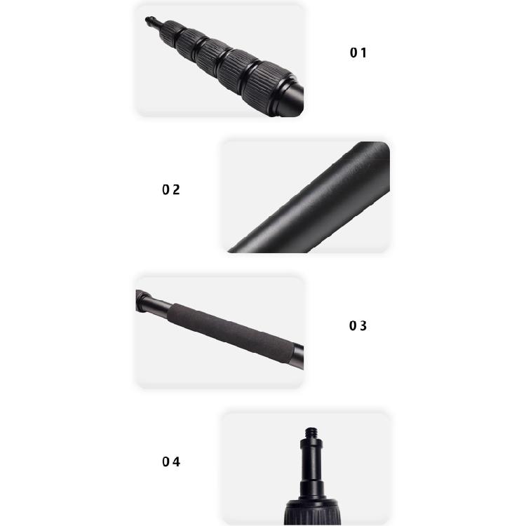 6-teiliger ausziehbarer Mikrofonarmstange für Filmaufnahmen mit 1/4" / 3/8" Gewinden