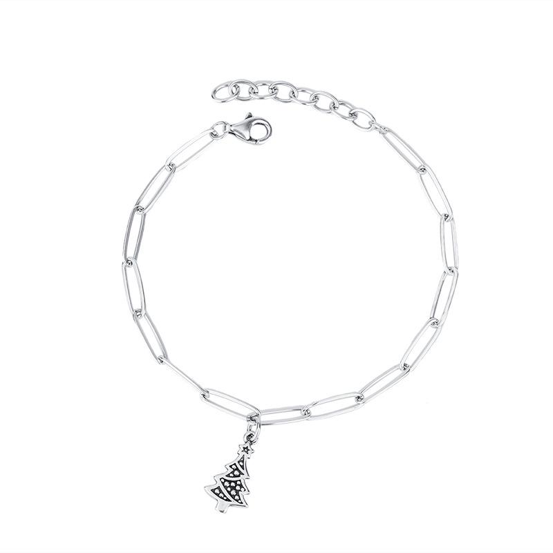 

Браслет из стерлингового серебра S925 в корейском ретро-стиле с рождественской елкой для женщин 925 Silver