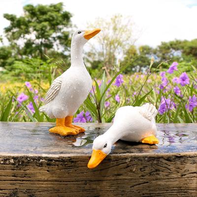 1/3pcs Garden Duck Figurines Cute Resin Yard Pond Duck Figurine Ornament Waterproof Handicraft Holiday Gift Backyard Decor