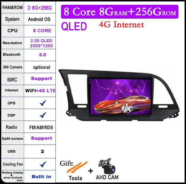 For Hyundai Elantra 6 2016 2017 2018 Car Radio Multimedia Video 4G+WIFI Player Navigation Stereo Screen