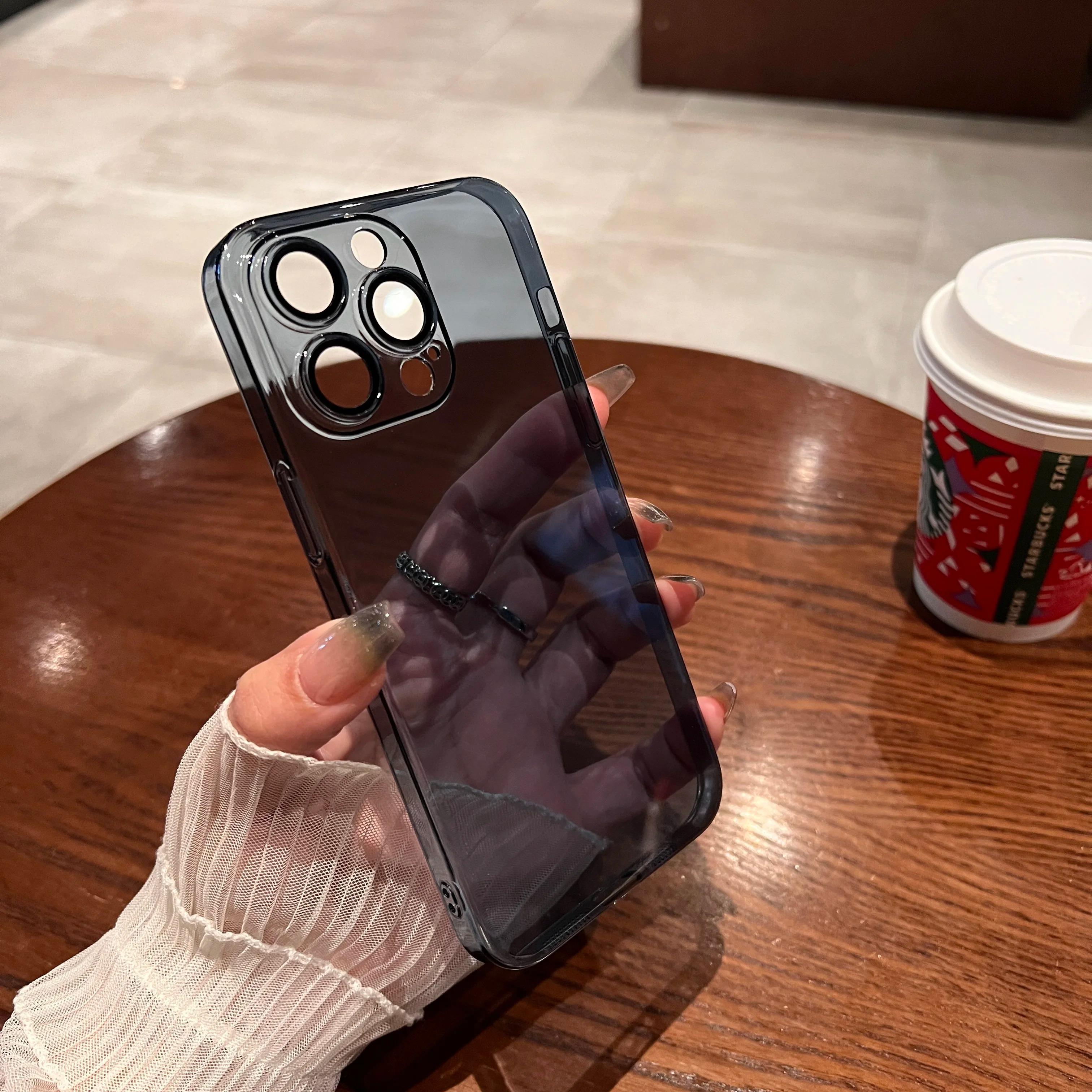 

Ультратонкий жесткий прозрачный пластиковый чехол для iPhone 15 14 Plus 13 12 11 Pro Max Crystal Cover с защитной крышкой для камеры For iphone 14