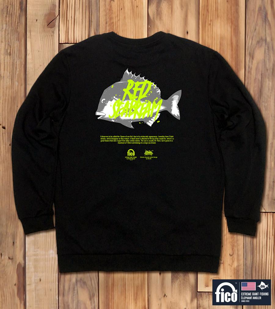 DOLDOL Fico-Mtm-75 Extreme Fishing Brand Fico Character Graphic Sweatshirt Long Sleeve