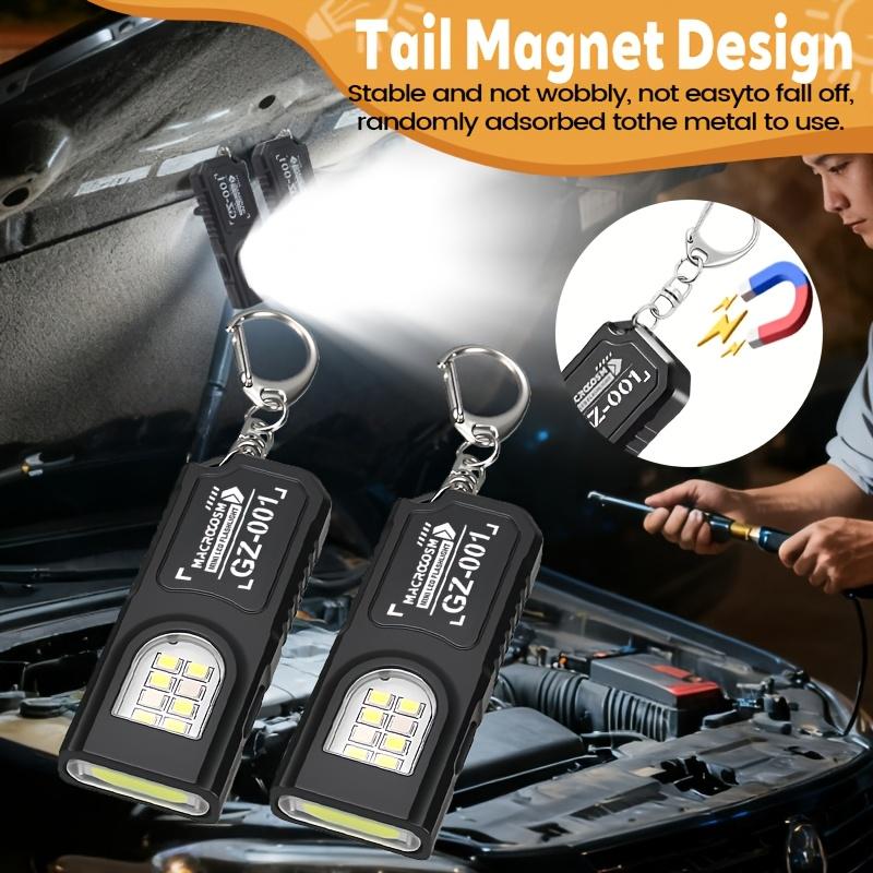 Mini LED Schlüsselanhänger Taschenlampe, multifunktionale USB-ladbare Handtaschenlampe, Outdoor-Hutclip-Licht, für Camping, Wandern, Angeln, Notfallsituationen